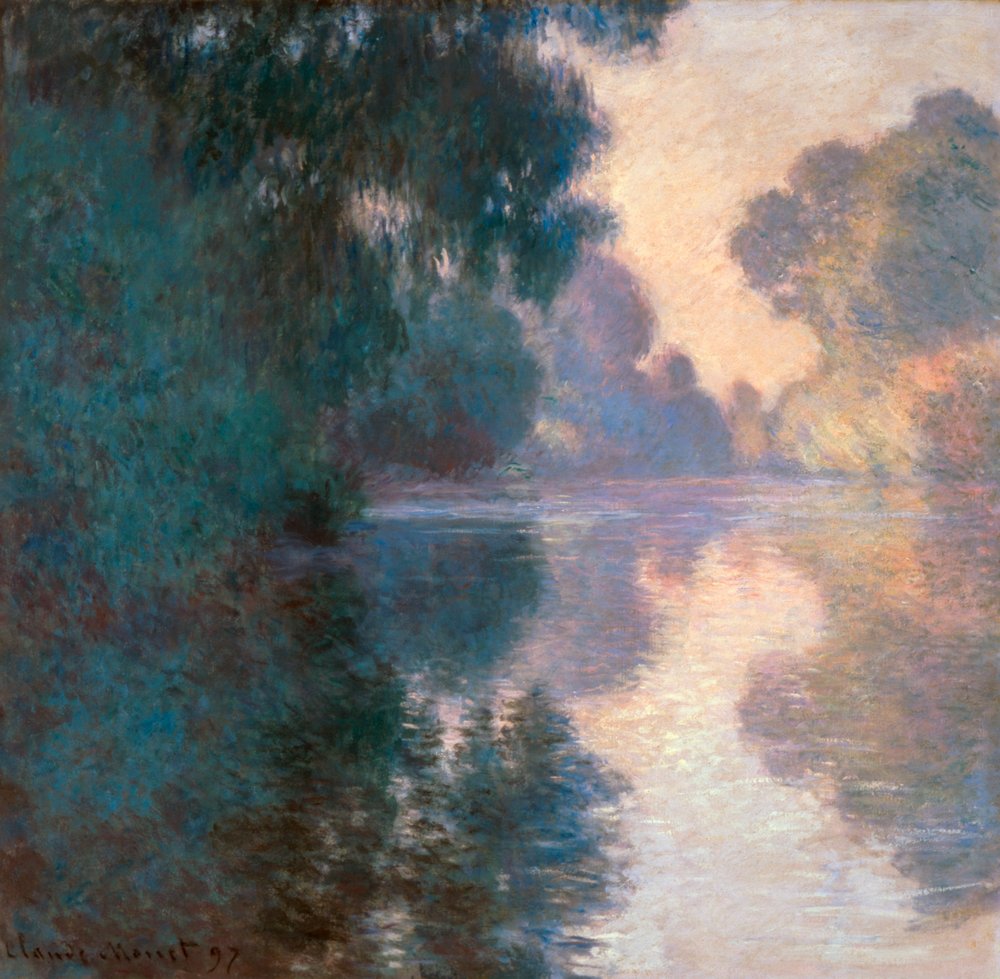 Reproduction Tableau Monet "Peupliers Sur L'Epte" Sur Toile - Décor Murial - Fait Main Italie